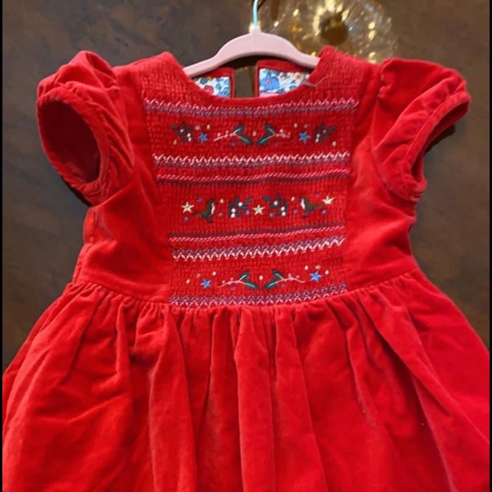 Mini Boden Christmas Dress 2-3